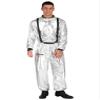 Oyolan Men's Astronaut Role Play Outfit Costume Spacesuit Mock Neck Sliver Jumpsuit Metallic Astronaut Uniform Silver XX-Large view 3