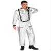 Oyolan Men's Astronaut Role Play Outfit Costume Spacesuit Mock Neck Sliver Jumpsuit Metallic Astronaut Uniform Silver XX-Large view 4