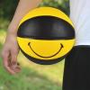 MINDCOLLISION 5/6/7 Smile Basketball, Women's PU Soft Leather Basketball, Good Dribbling and Shooting Feel, Birthday Gift, Suitable for Indoor and Outdoor Use. (8 Colors),Black + Yellow,No.7 view 3