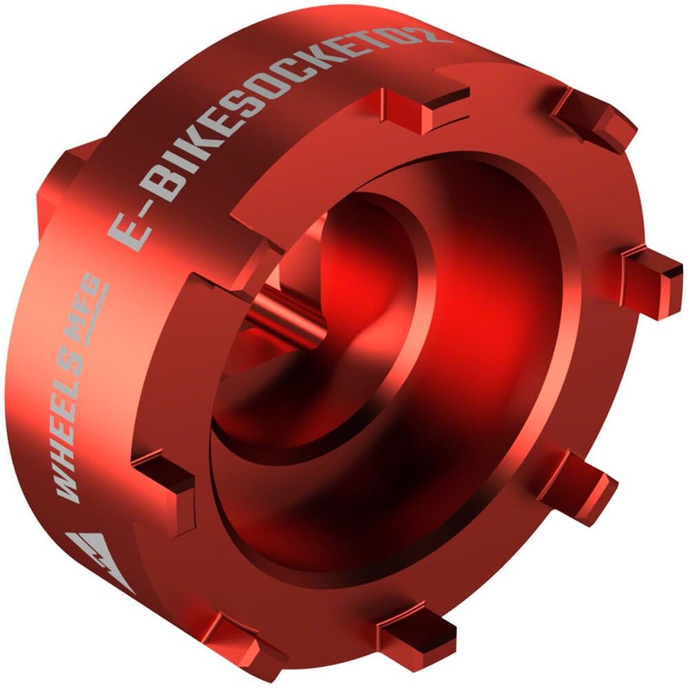 Wheels Manufacturing E-BikeSocket 02 EBike Lockring Socket Red 50mm Gen 2 Bosch Lockring E-BikeSocket02