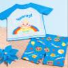 CoComelon Swimsuit Boys Kids Musical Two Piece Top Short Swim Set 3-4 Years Blue view 2