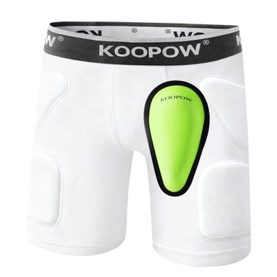 KOOPOW Youth Boys Padded Sliding Shorts with Soft Protective Athletic Cup Underwear, Slider for Baseball, Football, Lacrosse (0933W, Small)