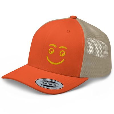 RIVEMUG Mood Series Trucker Hat Smiley Face Snapback Mesh Baseball Cap Men Women