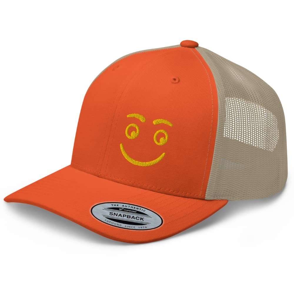 RIVEMUG Mood Series Trucker Hat Smiley Face Snapback Mesh Baseball Cap Men Women