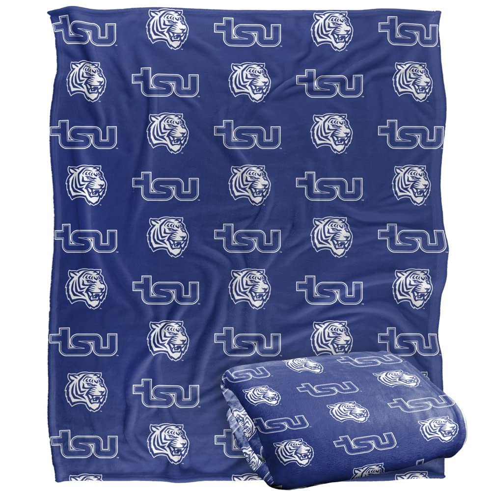 Tennessee State University Blanket, 50"x60" Logo Pattern, Silky Touch Super Soft Throw Blanket