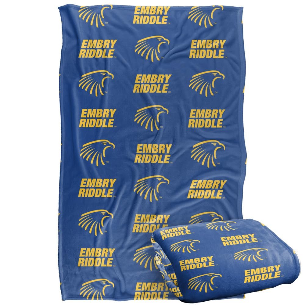 Embry-Riddle Aeronautical University-Daytona Blanket, 36"x58" Logo Pattern, Silky Touch Super Soft Throw Blanket