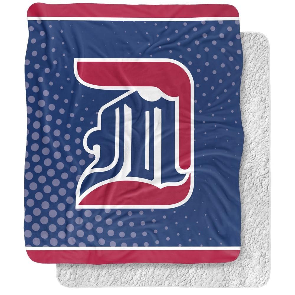University of Detroit Mercy Blanket, 50"x60" Logo Dots, Silky Touch Sherpa Back Super Soft Throw Blanket