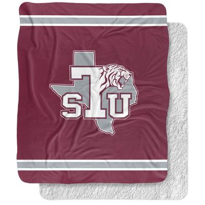 Texas Southern University Blanket, 50"x60" Primary Logo, Silky Touch Sherpa Back Super Soft Throw Blanket