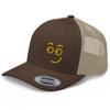 RIVEMUG Mood Series Trucker Hat Curious Face Snapback Mesh Baseball Cap Men Women Brown/Khaki view 1