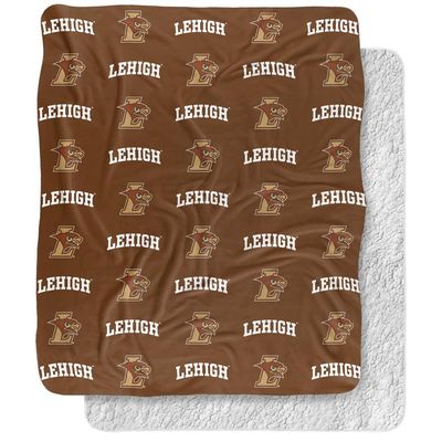 Lehigh University Blanket, 50"x60" Logo Pattern, Silky Touch Sherpa Back Super Soft Throw Blanket