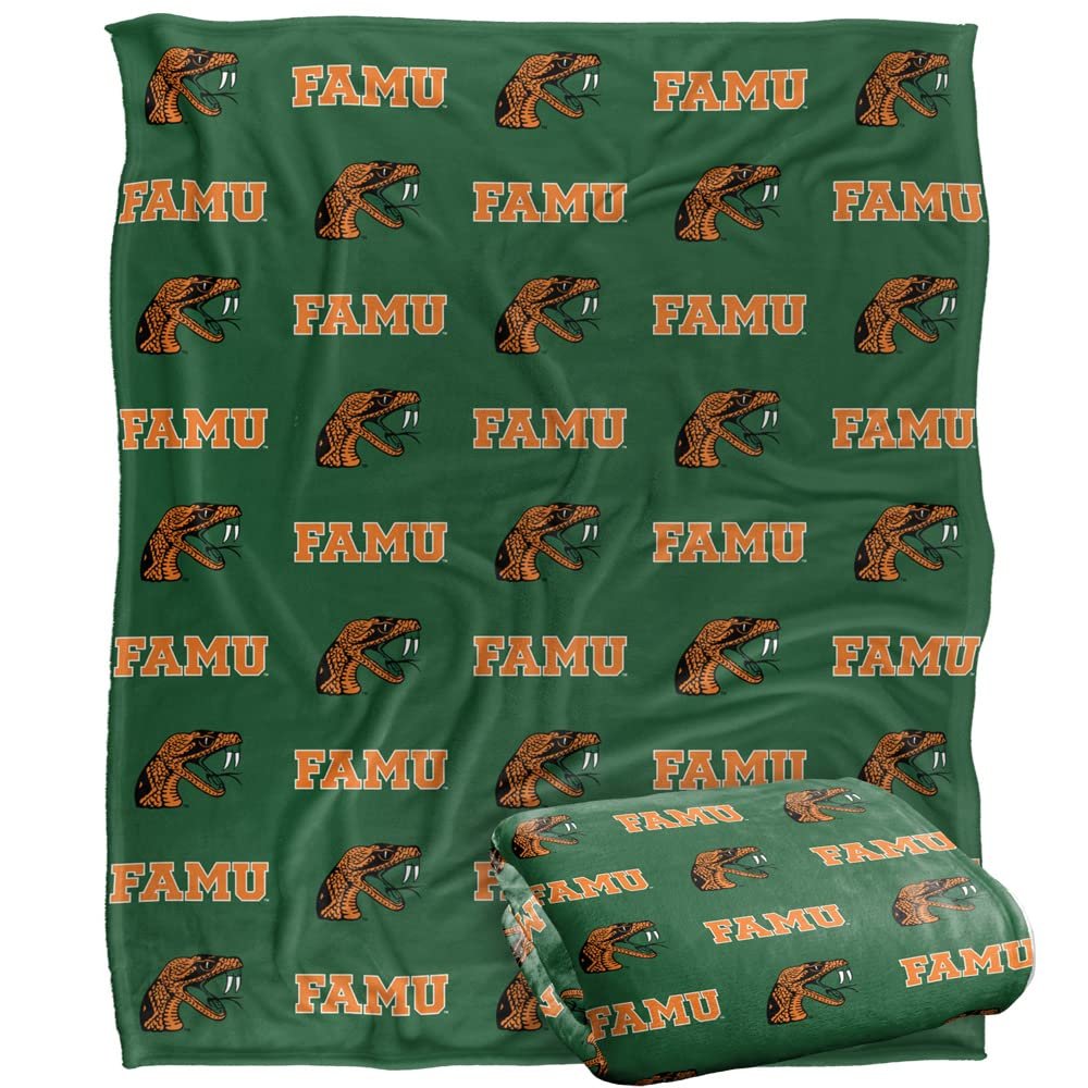 Florida A&M University Blanket, 50"x60" Logo Pattern, Silky Touch Super Soft Throw Blanket