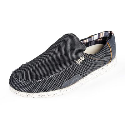 NORTY Lace Up Slip On Shoes for Men - Chukka Style Casual Shoe - Low Ankle Men's Boat Shoes - Comfortable, Lightweight Slip-on Loafer for Men, Size 8 - Black