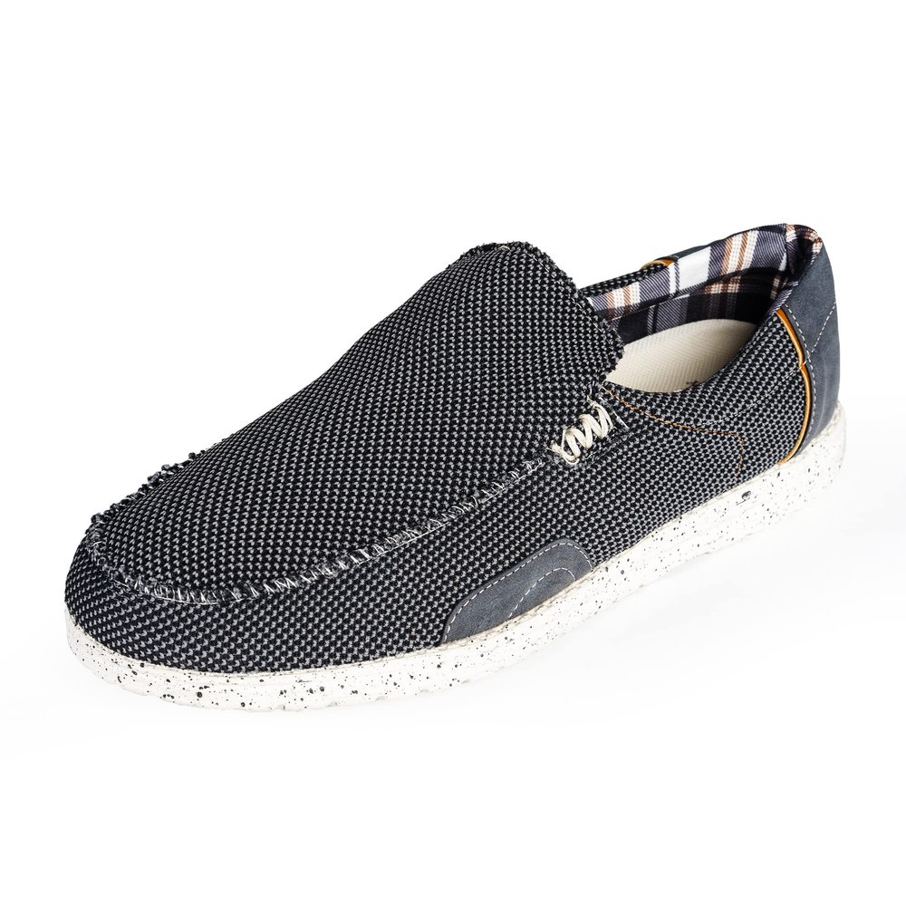 NORTY Lace Up Slip On Shoes for Men - Chukka Style Casual Shoe - Low Ankle Men's Boat Shoes - Comfortable, Lightweight Slip-on Loafer for Men, Size 8 - Black