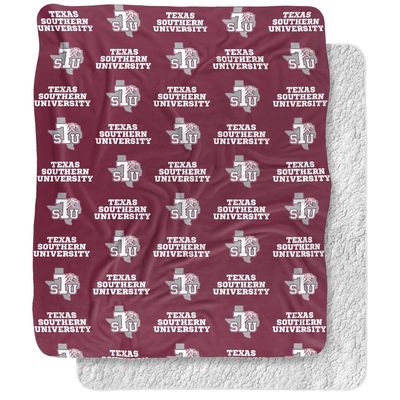 Texas Southern University Blanket, 50"x60" Logo Pattern, Silky Touch Sherpa Back Super Soft Throw Blanket
