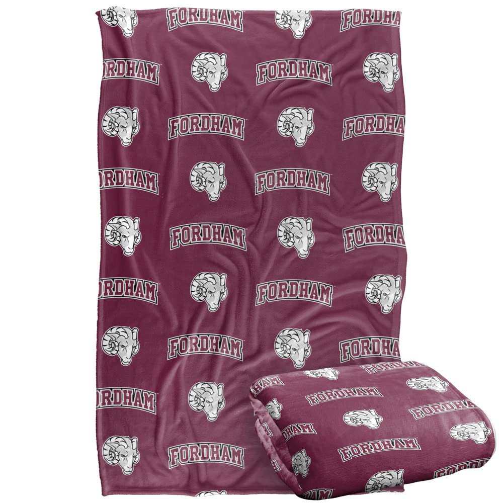 Fordham University Blanket, 36"x58" Logo Pattern, Silky Touch Super Soft Throw Blanket