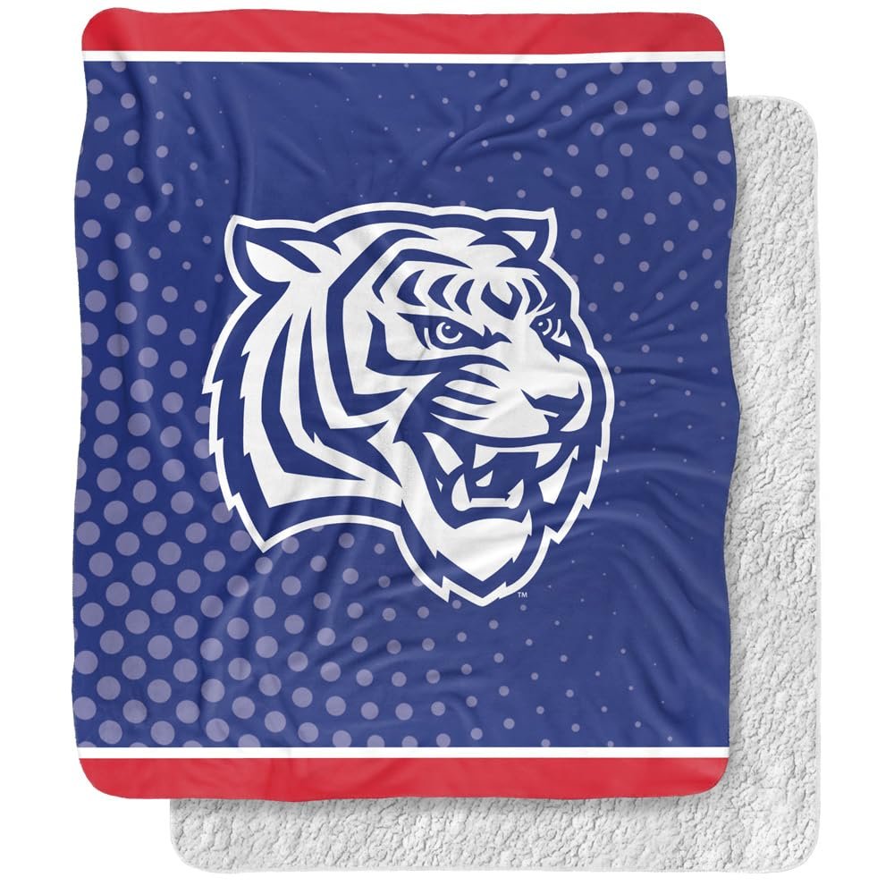 Tennessee State University Blanket, 50"x60" Logo Dots, Silky Touch Sherpa Back Super Soft Throw Blanket