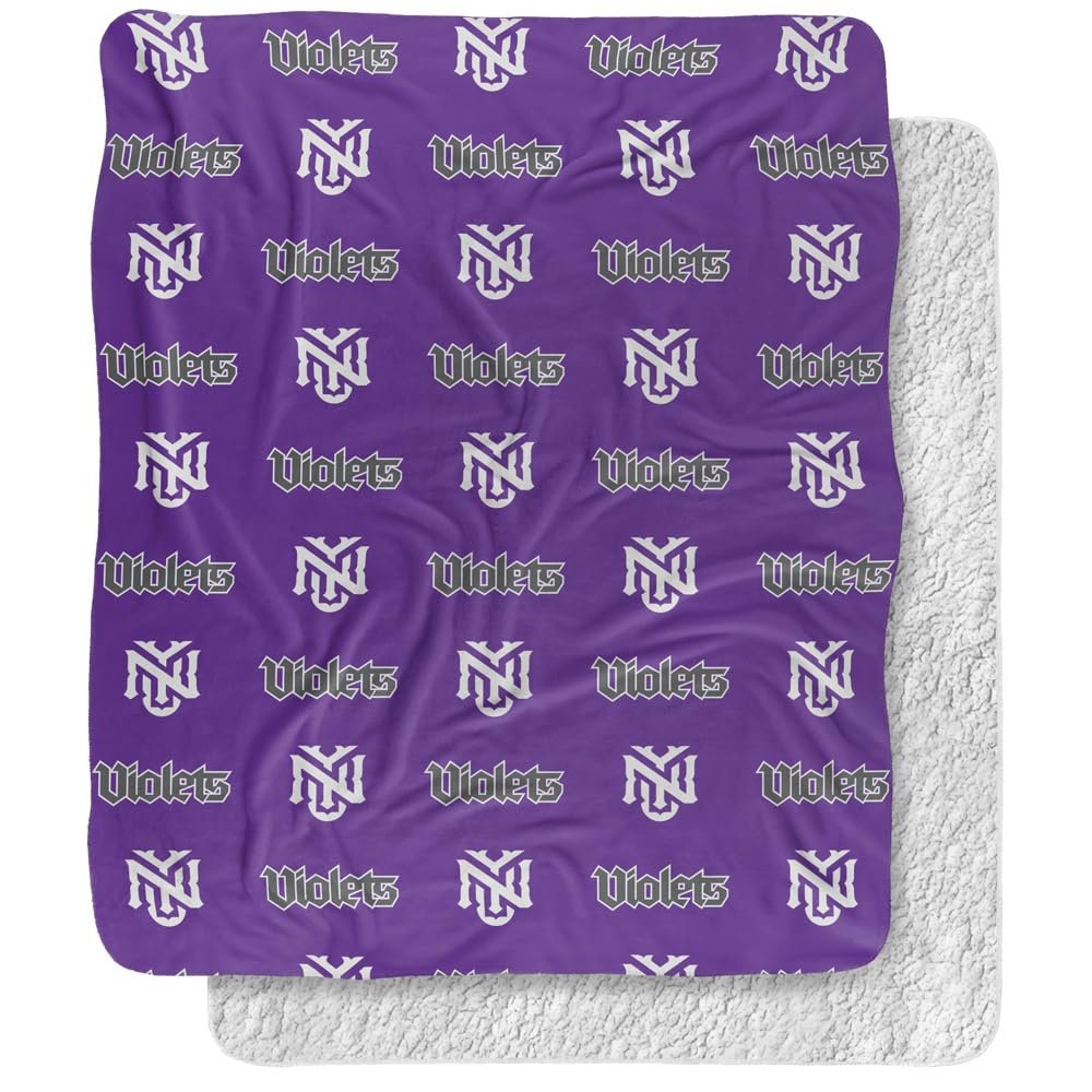 New York University Blanket, 50"x60" Logo Pattern, Silky Touch Sherpa Back Super Soft Throw Blanket