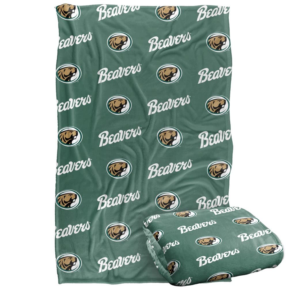 Bemidji State University Blanket, 36"x58" Logo Pattern, Silky Touch Super Soft Throw Blanket