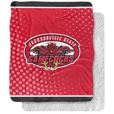 Jacksonville State University Blanket, 50"x60" Logo Dots, Silky Touch Sherpa Back Super Soft Throw Blanket