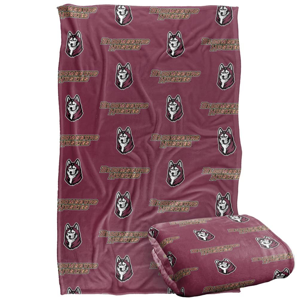 Bloomsburg University Blanket, 36"x58" Logo Pattern, Silky Touch Super Soft Throw Blanket
