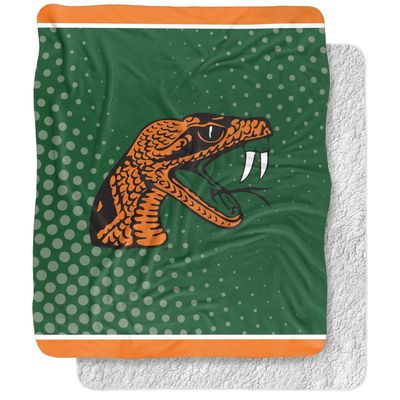 Florida A&M University Blanket, 50"x60" Logo Dots, Silky Touch Sherpa Back Super Soft Throw Blanket