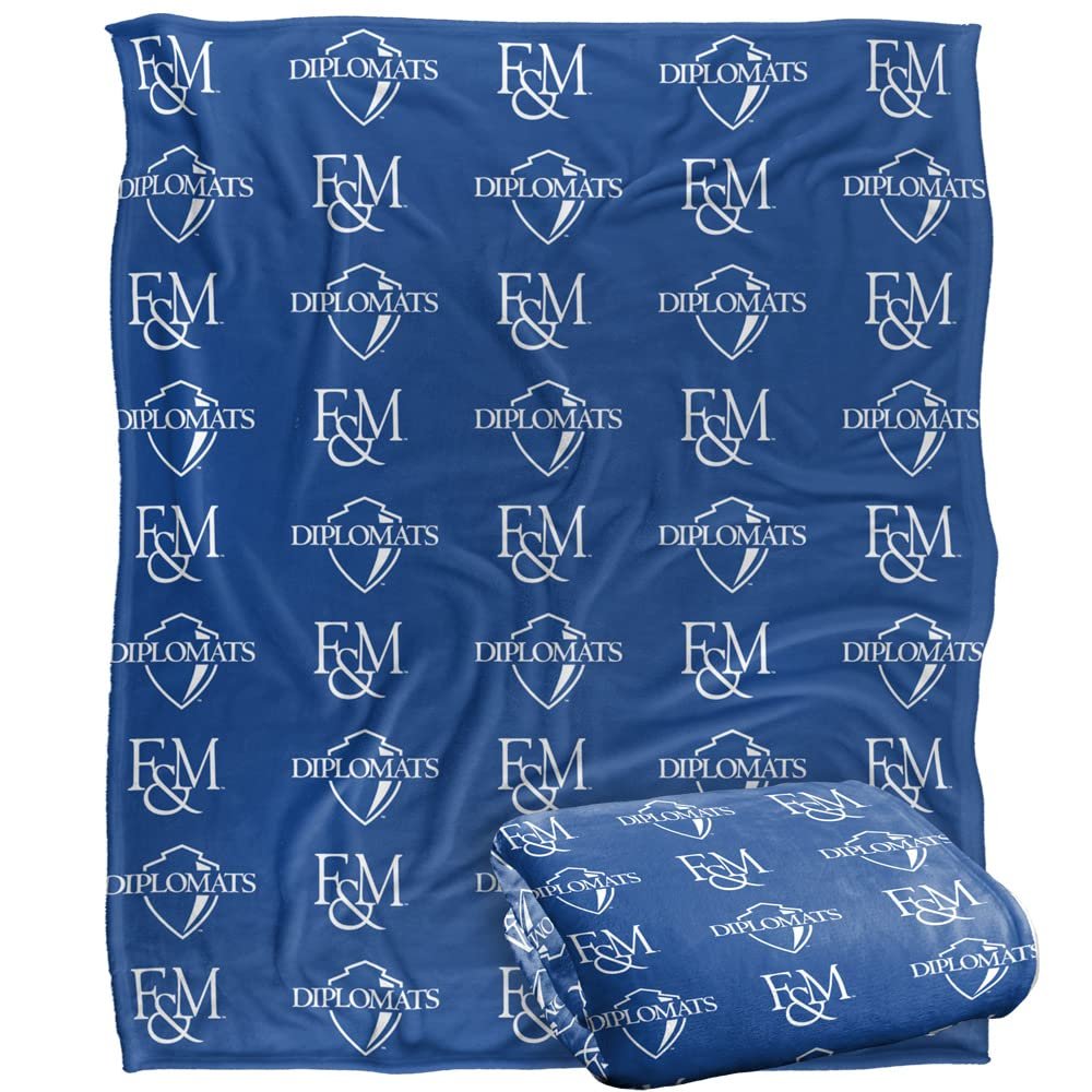 Franklin & Marshall College Blanket, 50"x60" Logo Pattern, Silky Touch Super Soft Throw Blanket