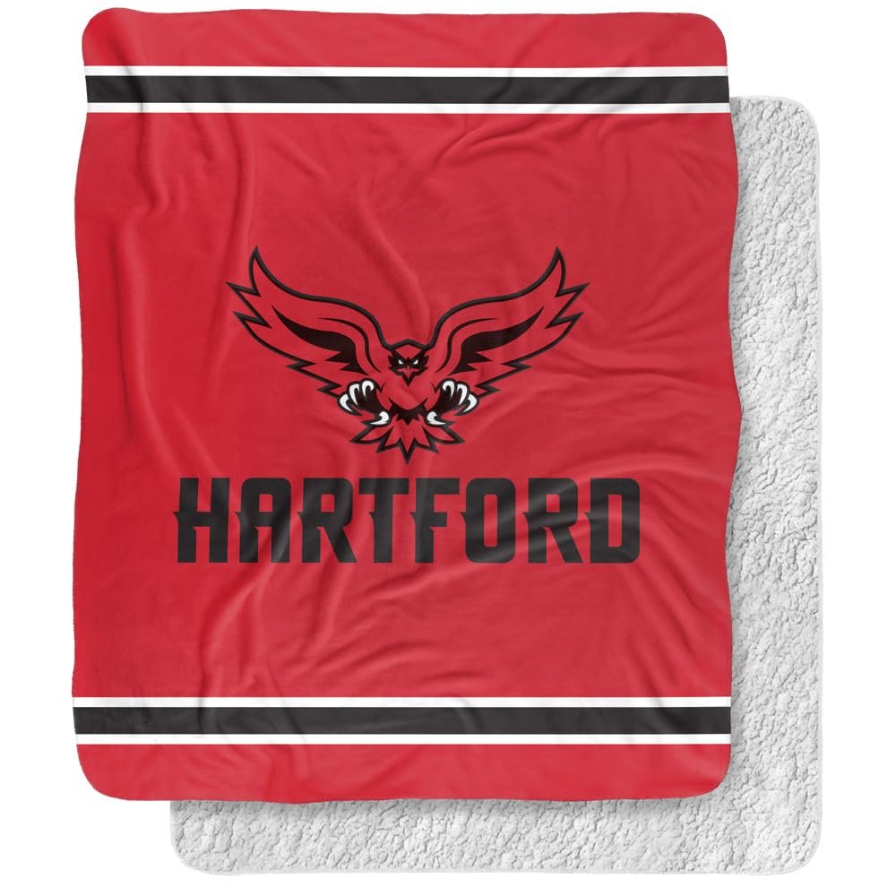University of Hartford Blanket, 50"x60" Primary Logo, Silky Touch Sherpa Back Super Soft Throw Blanket