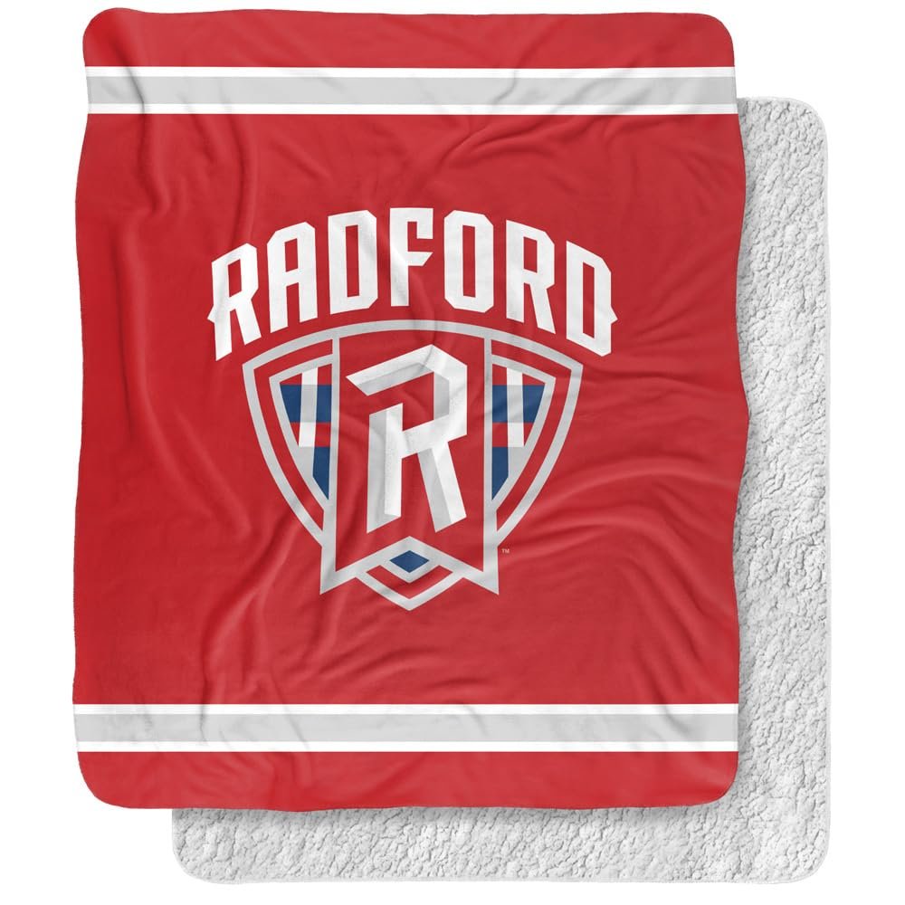 Radford University Blanket, 50"x60" Primary Logo, Silky Touch Sherpa Back Super Soft Throw Blanket