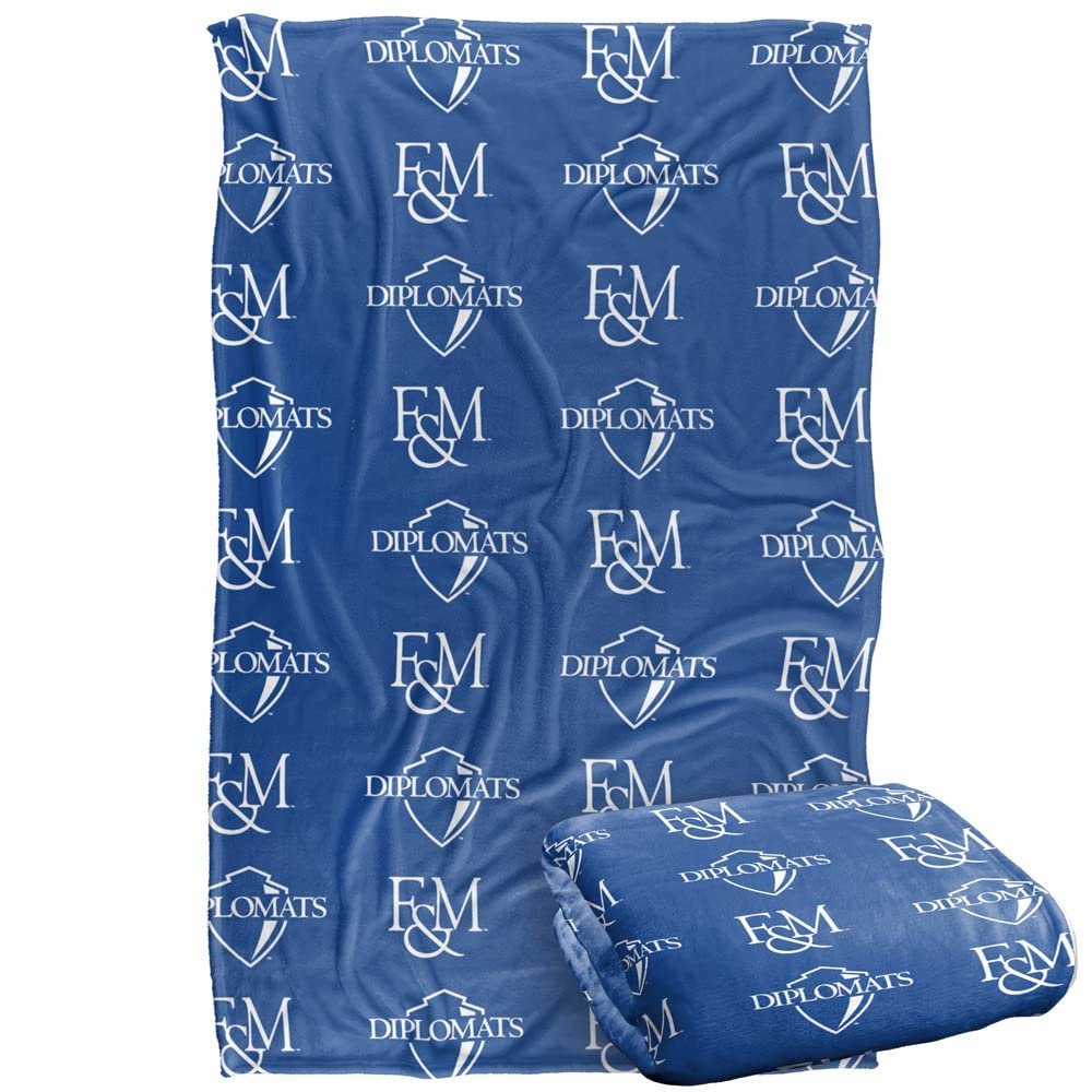 Franklin & Marshall College Blanket, 36"x58" Logo Pattern, Silky Touch Super Soft Throw Blanket