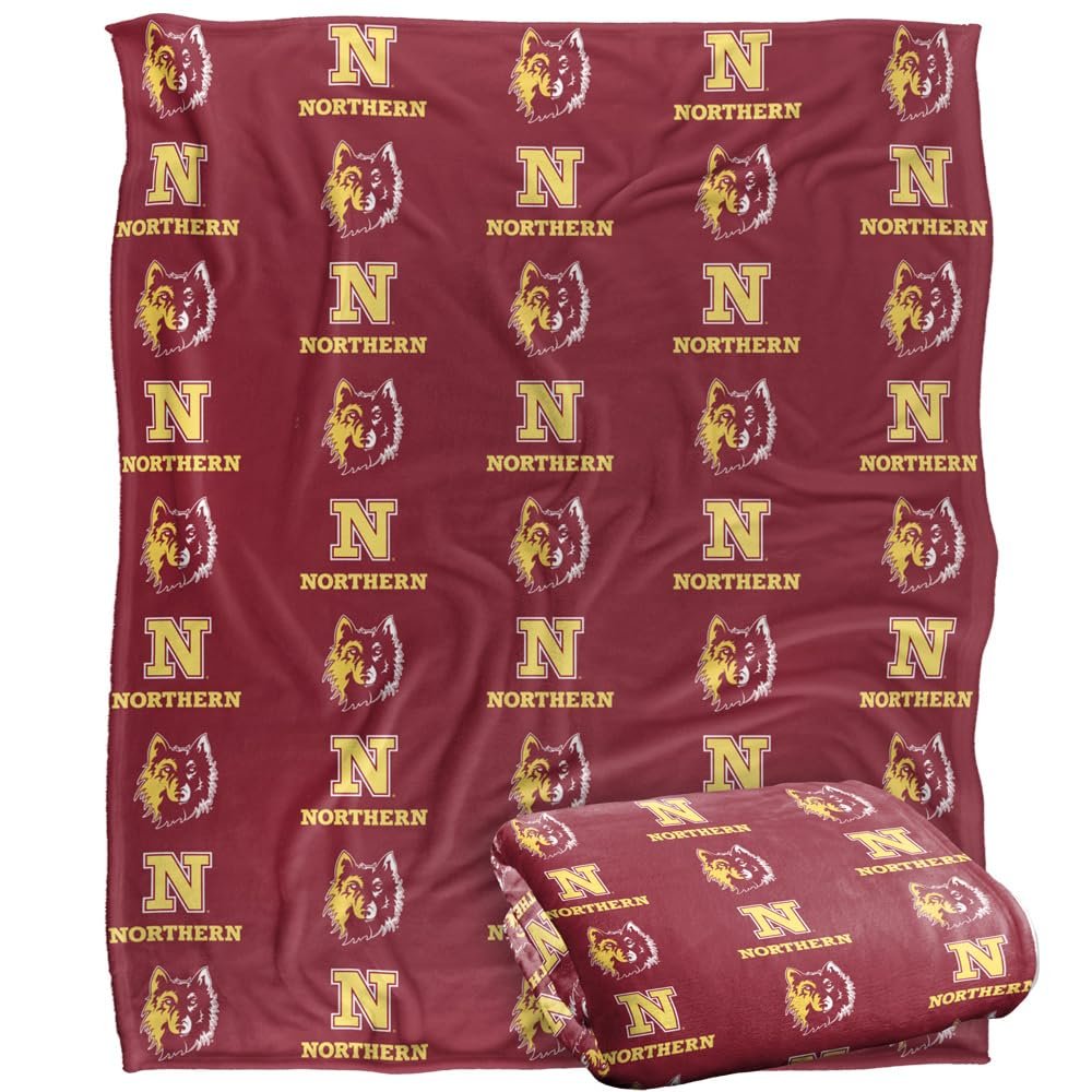 Northern State University Blanket, 50"x60" Logo Pattern, Silky Touch Super Soft Throw Blanket