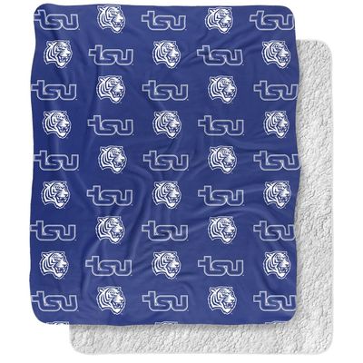 Tennessee State University Blanket, 50"x60" Logo Pattern, Silky Touch Sherpa Back Super Soft Throw Blanket