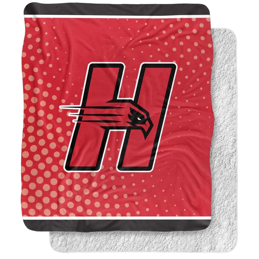 University of Hartford Blanket, 50"x60" Logo Dots, Silky Touch Sherpa Back Super Soft Throw Blanket
