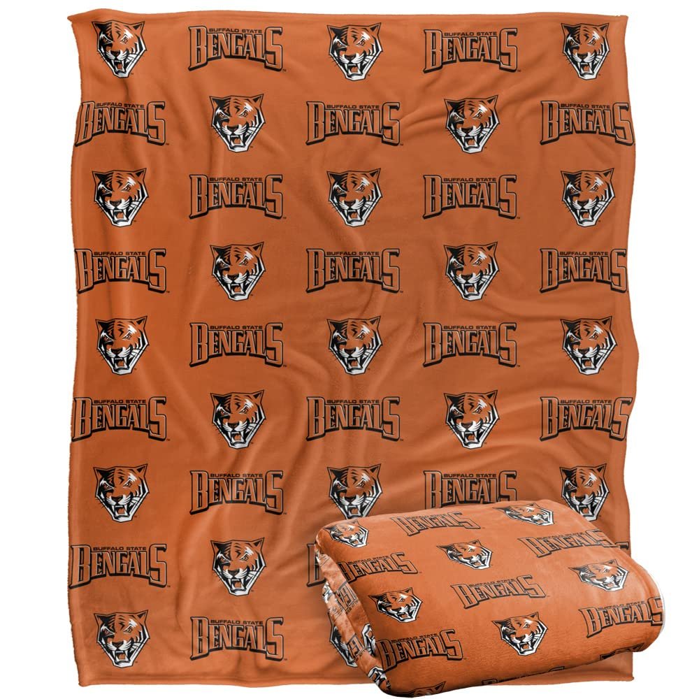 Buffalo State University Blanket, 50"x60" Logo Pattern, Silky Touch Super Soft Throw Blanket