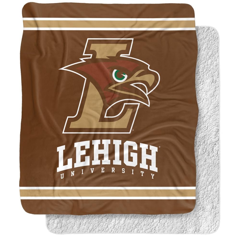 Lehigh University Blanket, 50"x60" Primary Logo, Silky Touch Sherpa Back Super Soft Throw Blanket