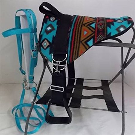 Party Ponies Southwest Miniature Horse/SM Pony Bareback Saddle Sets (Southwest Bareback Saddle, Stirrups, Cinch Upgrade, Matching Bridle)