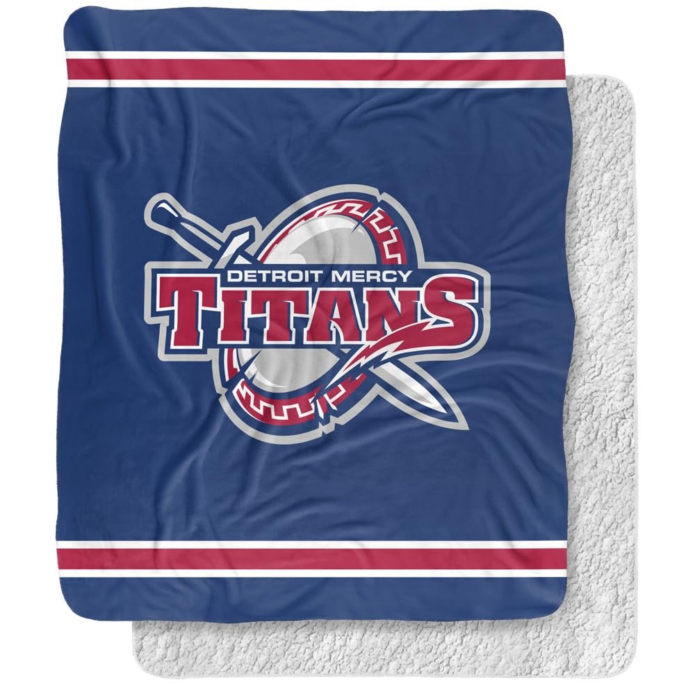University of Detroit Mercy Blanket, 50"x60" Primary Logo, Silky Touch Sherpa Back Super Soft Throw Blanket