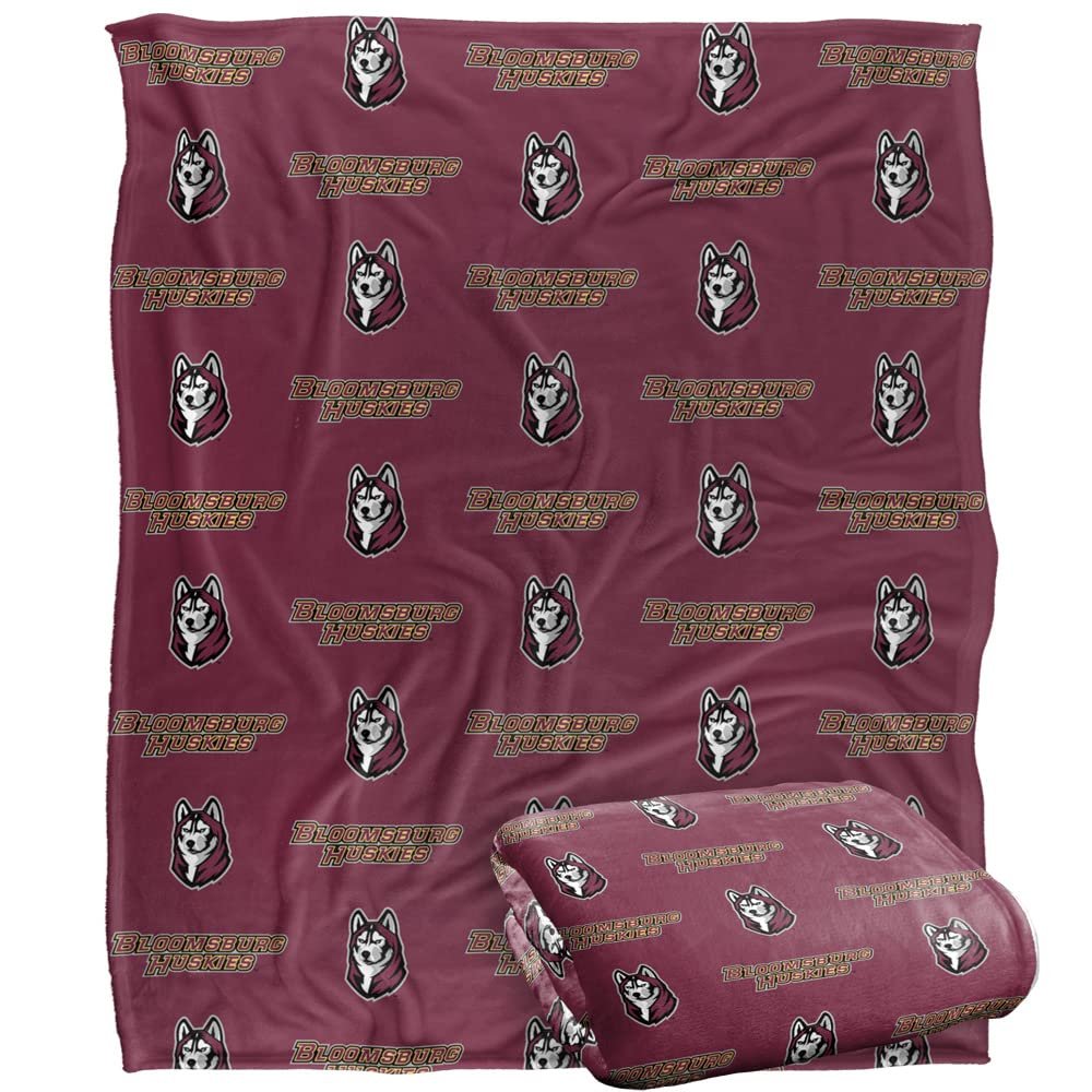 Bloomsburg University Blanket, 50"x60" Logo Pattern, Silky Touch Super Soft Throw Blanket