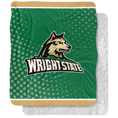 Wright State University Blanket, 50"x60" Logo Dots, Silky Touch Sherpa Back Super Soft Throw Blanket