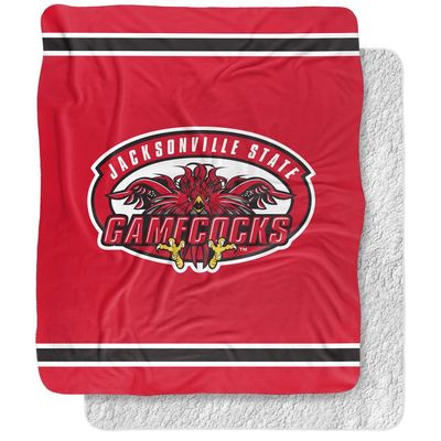 Jacksonville State University Blanket, 50"x60" Primary Logo, Silky Touch Sherpa Back Super Soft Throw Blanket