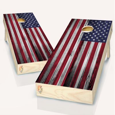 Cornhole American Flag Light Wood Cornhole Board Vinyl Wrap Laminated Sticker Set Decal