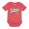 Little King NCAA Knobby Short Sleeve Varsity Romper-Ohio State-Heathered Red-12 Months view 2