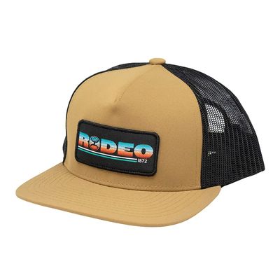 HOOEY Youth Adjustable Snapback Mesh Back Trucker Hat (Rodeo - Tan/Black)