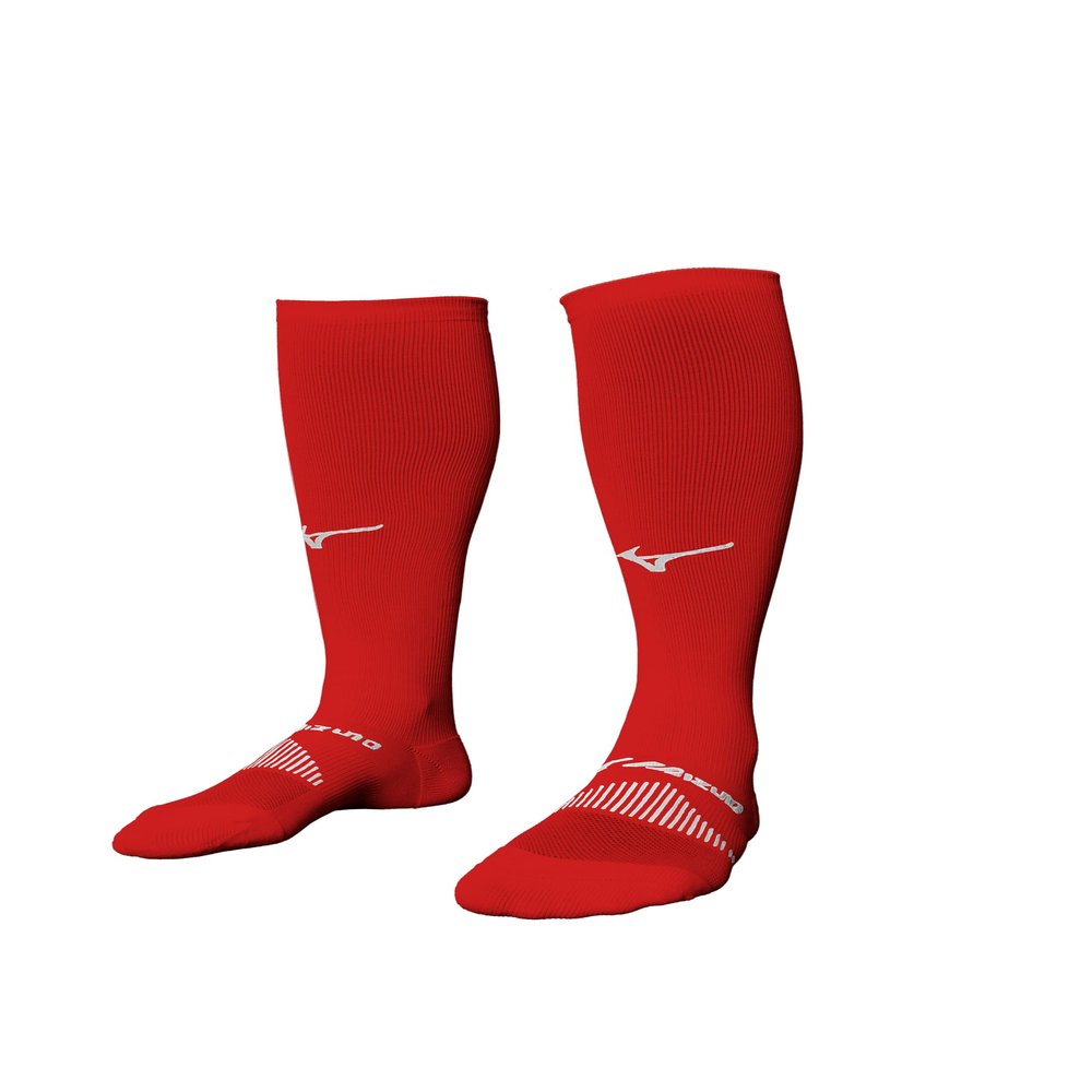 Mizuno Performance OTC Socks | Padded Athletic Socks | Red | Unisex X-Large