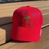 Adjustable Florida Palm Tree Hat  Red Outdoor Cap for Men, Gift for Floridians view 2
