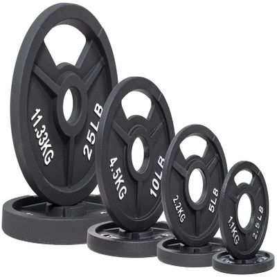 BalanceFrom Cast Iron Olympic 2-Inch Plate Weight Plate for Strength Training and Weightlifting, 85 LB Set (2x 2.5/5/10/25LB), Color #5, Multiple Packages