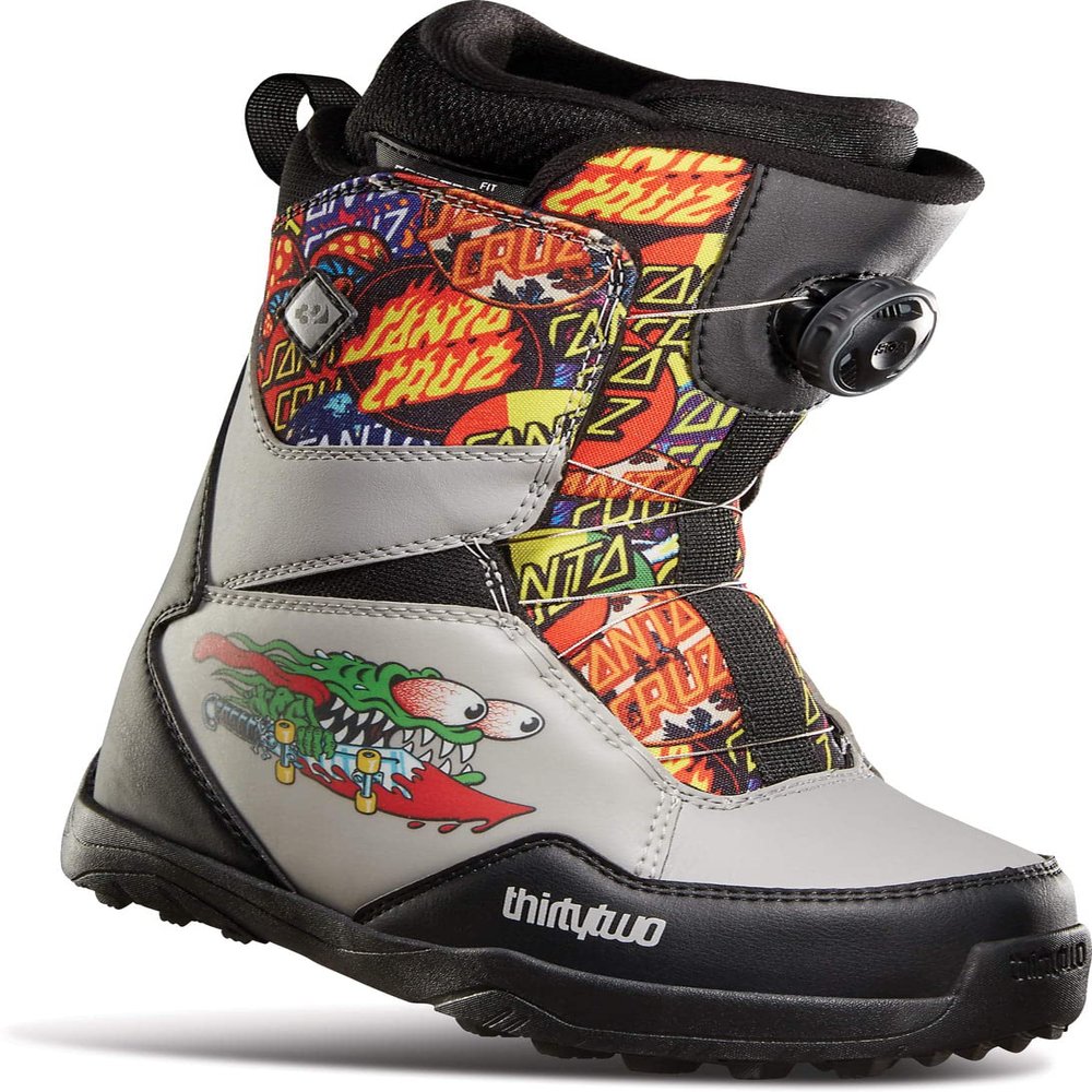 Thirtytwo Youth Lashed BOA Snowboard Boot - 2022/2023 Grey/Black (Santa Cruz) | Size 4K