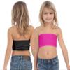 Kurve Girls Lace Bandeau Tube Bra - Strapless Bandeau Bra,UV Protective Fabric UPF50+, Black/Neon Fuschia Set, Age (4-8) view 2
