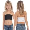 Kurve Girls Lace Bandeau Tube Bra - Strapless Bandeau Bra,UV Protective Fabric UPF50+, Black/White Set, Age (4-8) view 1