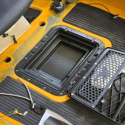 BerleyPro Bucket Bro Kayak Hatch Storage Accessory - Compatible with Hobie Cat Mirage Kayaks | Dry Storage Solution for Fishing Gear Organization | Easy Cleaning with Drain Holes