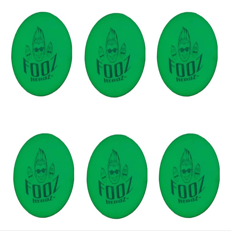 Fooz Headz Glow in The Dark Foosball Balls (6-Pack). Great Fun for Home, Schools, Rec Centers and More. Lightning-Fast Foosballs! (White Balls That Glow Green in The Dark)